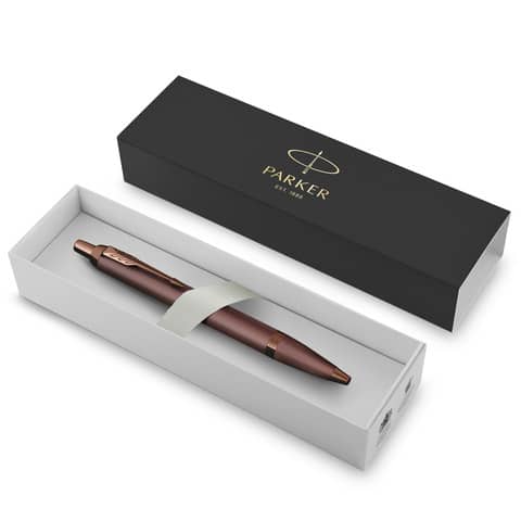 Penna a sfera a scatto monocromatica Parker punta media blu finitura bordeaux 2190514